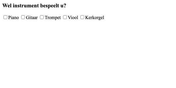 Checkboxes als inputmethode