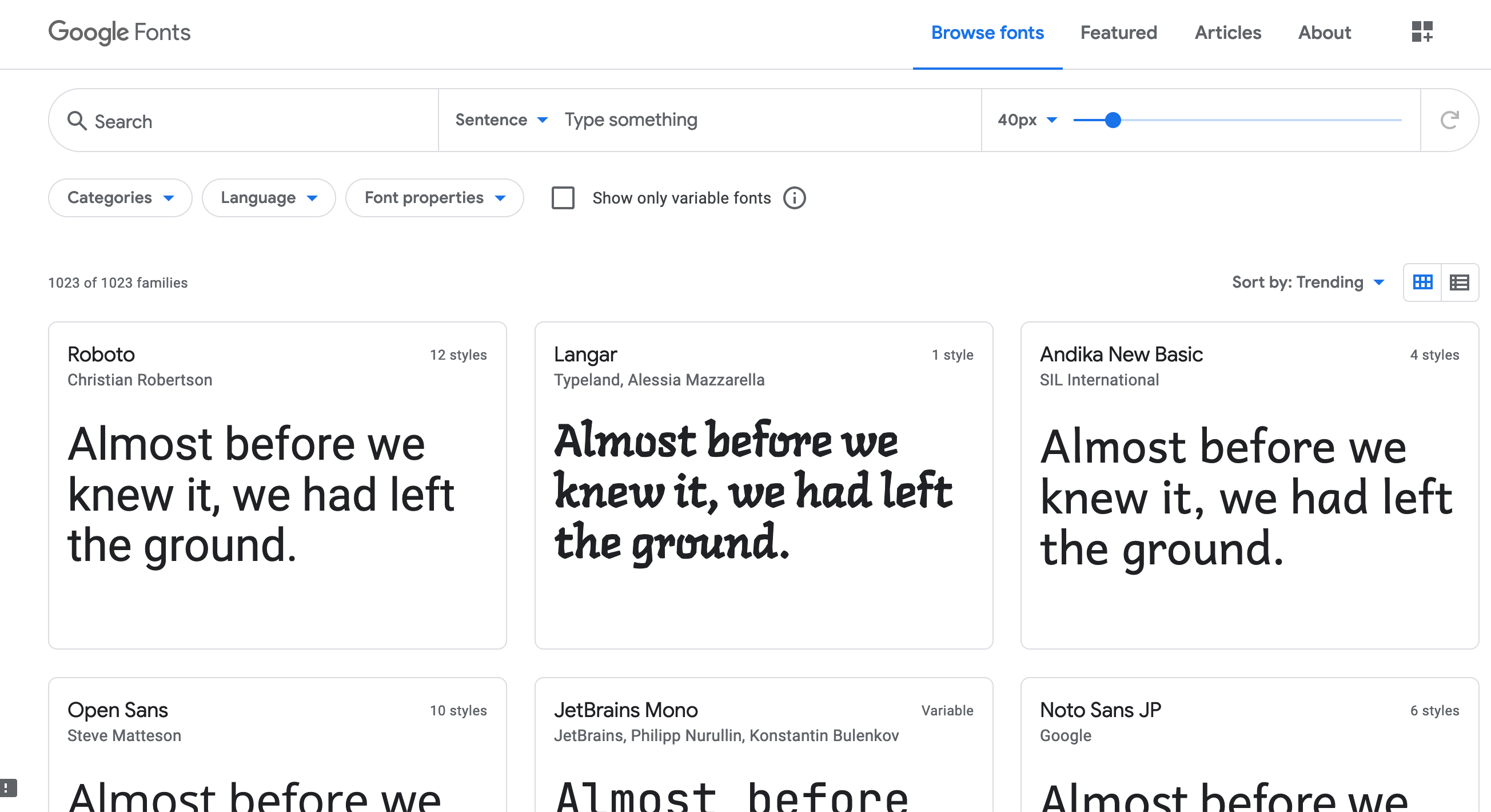 Google fonts