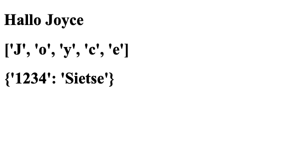 Het resultaat van verschillende datatypen