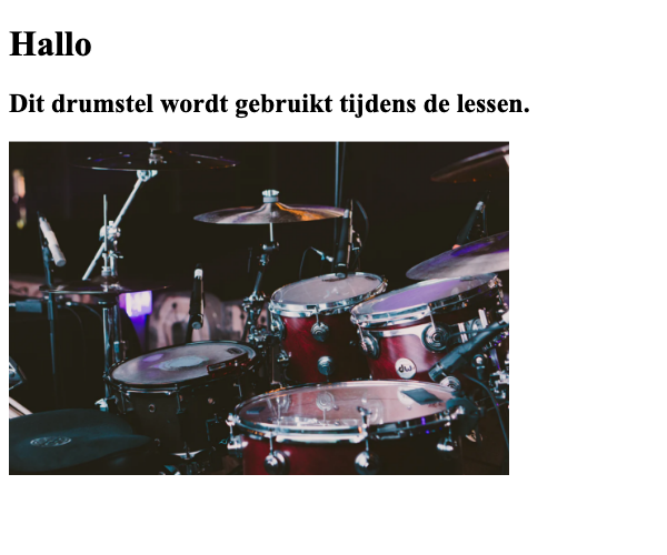 Het resultaat van een gerenderde template