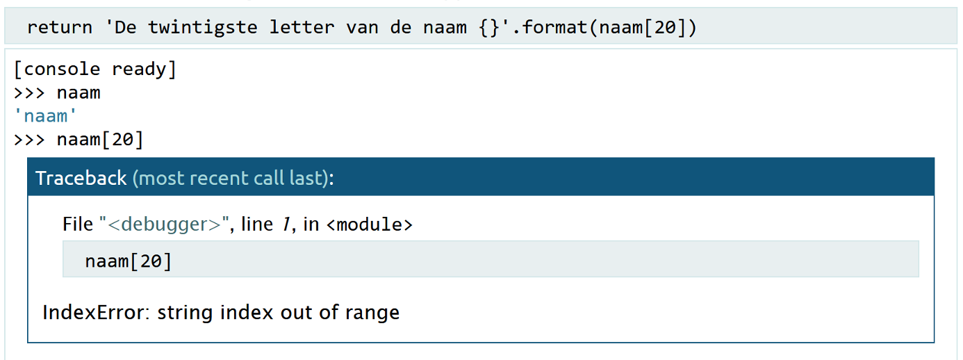 Springen naar de regel die de foutmelding heeft opgeworpen