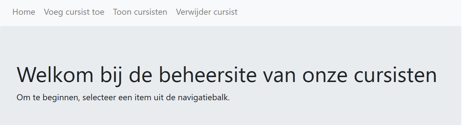 het resultaat van het runnen van beheer_cursist.py