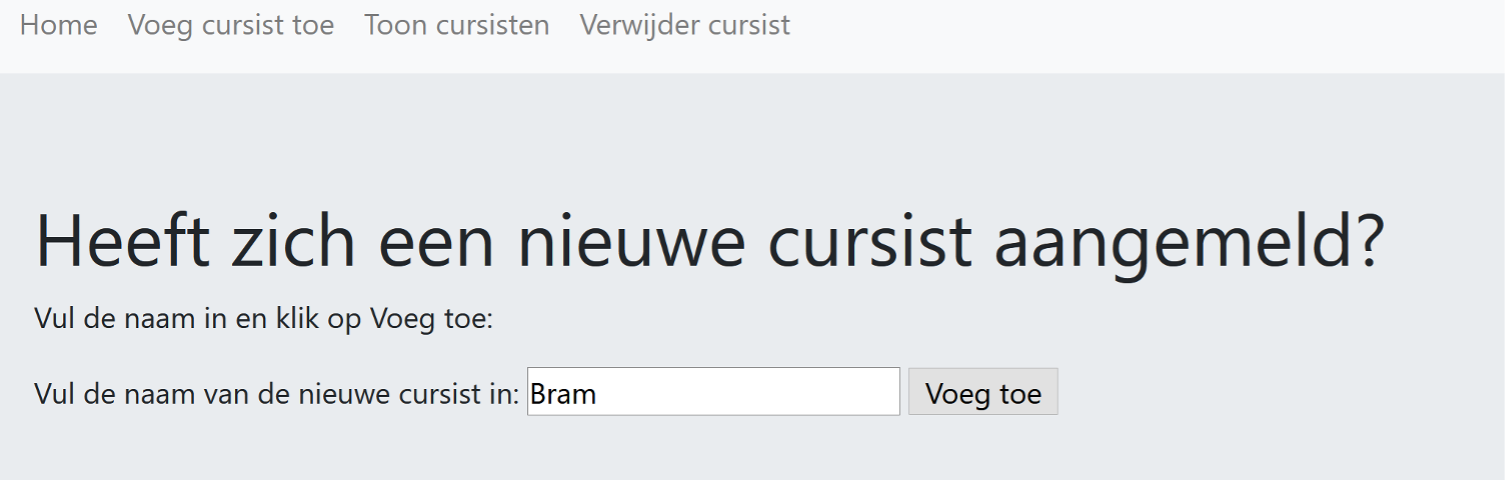 Bram wordt toegevoegd als cursist