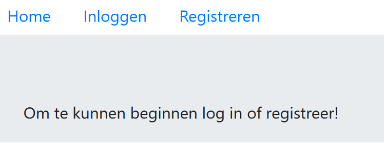 home pagina vóór het inloggen