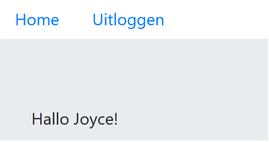 De home pagina ná het inloggen