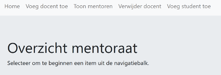 de homepagina van de website