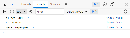 Poll resultaten in de console