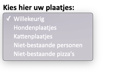 Maak gebruik van een select-box voor het selecteren van plaatjes