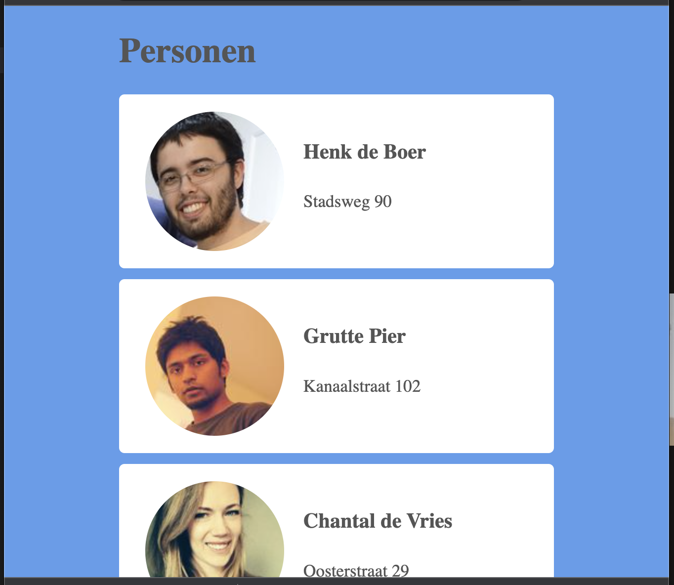 Een voorbeeld van hoe de site er nu uitziet